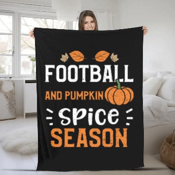Discover Football And Pumpkin Spice Season Fleece Blankets