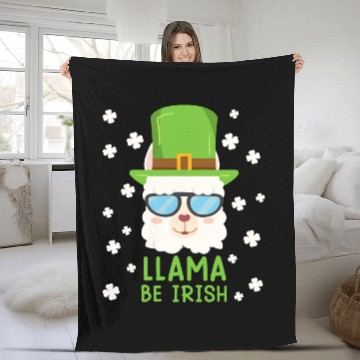 Discover LLama be Irish Lama Alpaca St. Patrick's Day Fleece Blankets