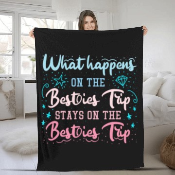 Discover Besties Trip Vacation with Friends Spring Break Fleece Blankets