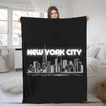 Discover New York City Fleece Blankets NYC Skyline City Lovers Fleece Blankets