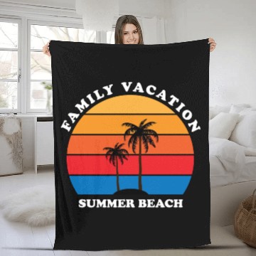 Discover Family Vacation Summer Beach Fleece Blankets