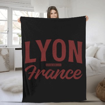 Discover Vintage Lyon France Fleece Blankets