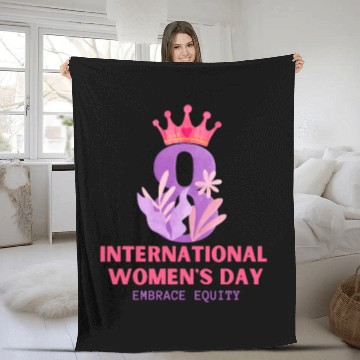 Discover International Women's Day Embrace Equity 2023 Fleece Blankets