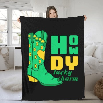 Discover Howdy Lucky Charm St Patrick Day Apparel Fleece Blankets