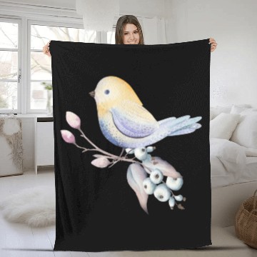 Discover Lovely Bird Fleece Blankets