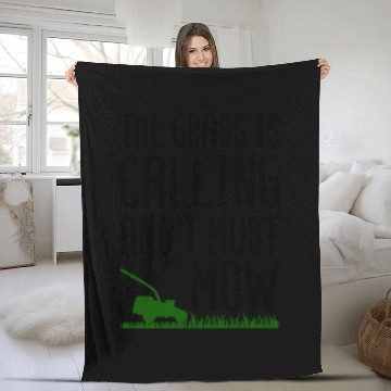 Discover The Grass Is Calling and I Must Mow Fleece Blankets
