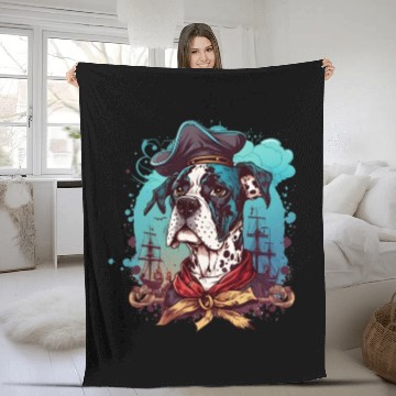 Discover Great Dane Dog Pirate Fleece Blankets