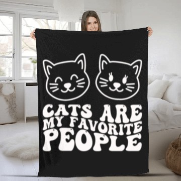 Discover Cats Are My Favorite People Funny Cat Fleece Blankets