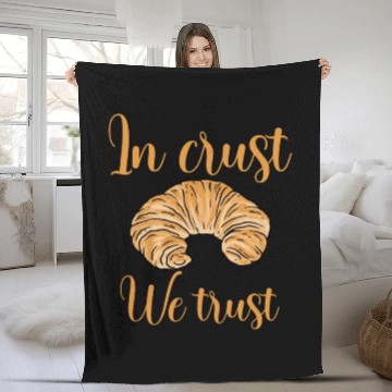 Discover Funny Croissant French Baking Bread Fleece Blankets