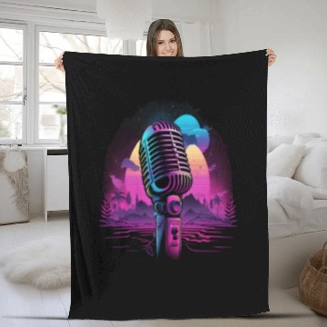 Discover AV Technician Microphone Audio Visual Tech Sound Fleece Blankets