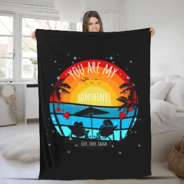 Discover You are my Sunshine Sunset Palms Fleece Blankets