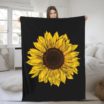 Discover Sunflower garden Fleece Blankets
