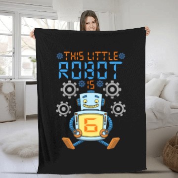 Discover Robot Birthday Outfit Boy 6th Robot Birthday Party Fleece Blankets