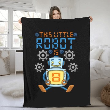 Discover Robot Birthday Outfit Boy 8th Robot Birthday Party Fleece Blankets