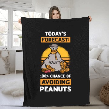 Discover Today's Forecast 100% Chance Of Avoiding Peanuts Fleece Blankets