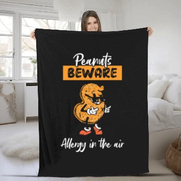 Discover Peanuts Beware Allergy In The Air Peanut Allergic Fleece Blankets