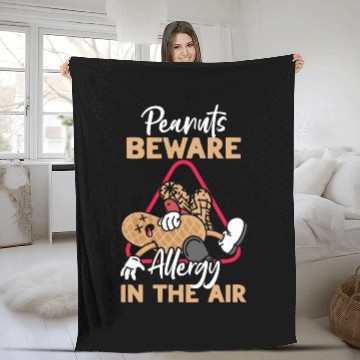 Discover Peanuts Beware Allergy In The Air Peanut Allergic Fleece Blankets
