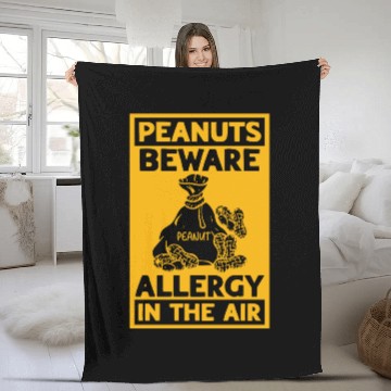 Discover Peanuts Beware Allergy In The Air Peanut Allergic Fleece Blankets