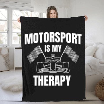 Discover Motorsport Is My Therapy Car Racer Motorcycle Fleece Blankets