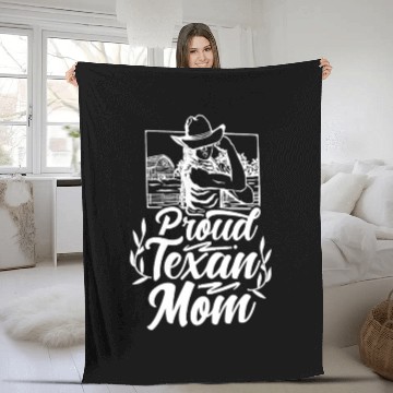 Discover Proud Texan Mom Texas Sayings Pride Patriotic Fleece Blankets