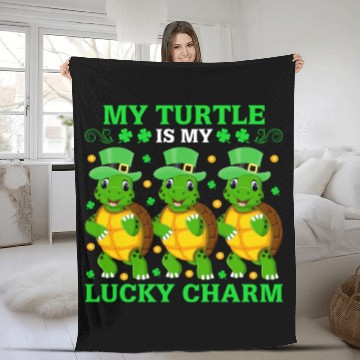 Discover My Turtle Is My Lucky Charm Fleece Blankets