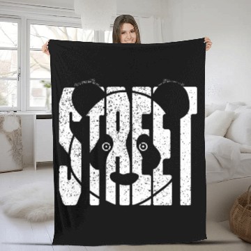 Discover Panda Street Warrior Fleece Blankets
