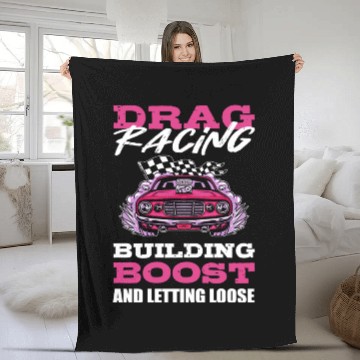 Discover Drag Racing Drag Racer Drag Race Motor Sport Fleece Blankets