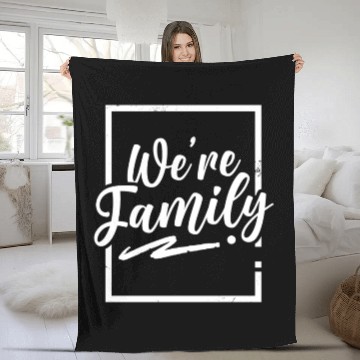 Discover We're Family Reunion Sarcastic Relatives Sayings Fleece Blankets