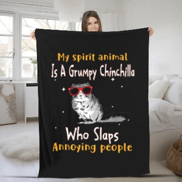 Discover My Spirit animal Is A Grumpy Chinchilla Fleece Blankets