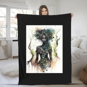 Discover Black Nature Goddess - African American, Woodland Fleece Blankets
