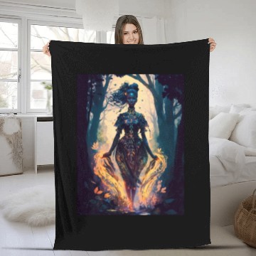 Discover Black Nature Goddess - African American, Woodland Fleece Blankets
