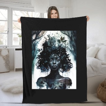 Discover Black Nature Goddess - African American, Woodland Fleece Blankets
