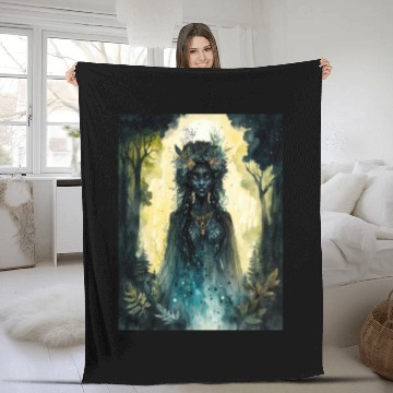 Discover Black Nature Goddess - African American, Woodland Fleece Blankets