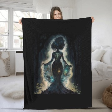 Discover Black Nature Goddess - African American, Woodland Fleece Blankets