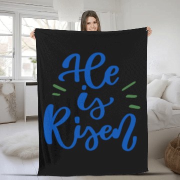 Discover He Is Risen Religious Easter Fleece Blankets