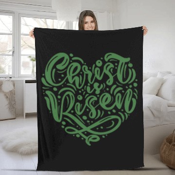 Discover He Is Risen Christian Easter Fleece Blankets
