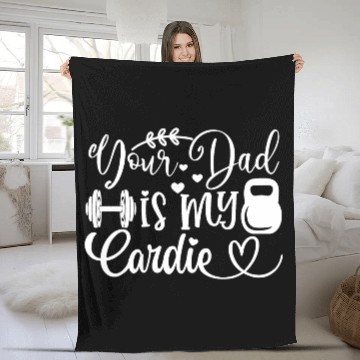 Discover Your Dad is My Cardio Fleece Blankets