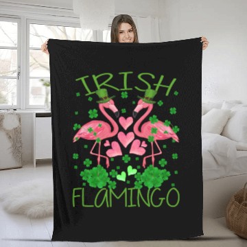 Discover Irish Flamingo St Patrick's Day Fleece Blankets