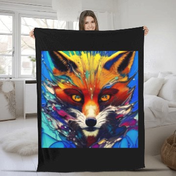 Discover Graphic Novel Comic Book Art Style Red Fox Fleece Blankets
