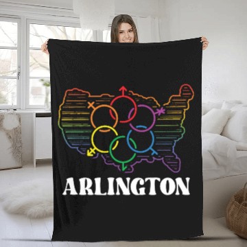 Discover Arlington Pride Month Pride Flag LGBT Community LG Fleece Blankets
