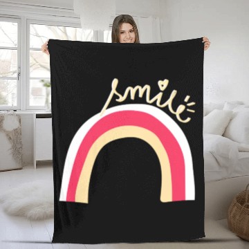 Discover Rainbow, Smile, Positive Quote Fleece Blankets