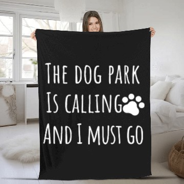 Discover dog park funny dog mom dad owner Fleece Blankets