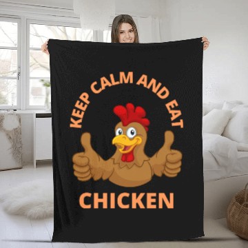 Discover keep calm and eat chicken Fleece Blankets