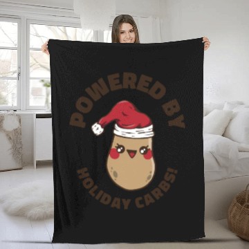 Discover Christmas Vegetable Santa Claus Holiday Potato Fleece Blankets