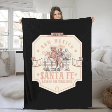 Discover santa fe new mexico wild west town Fleece Blankets