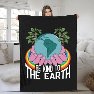 Discover Be Kind To The Earth Rainbow Natural Environment Fleece Blankets