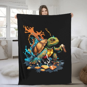Discover Turtle game ps 5 2 Fleece Blankets