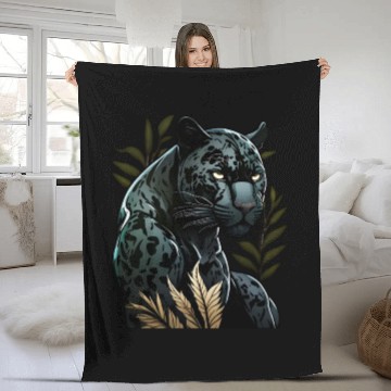 Discover The power of the black panther Fleece Blankets