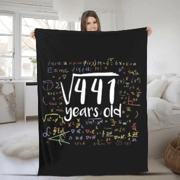 Discover 21st Birthday Square Root of 441: 21 Years Old Fleece Blankets