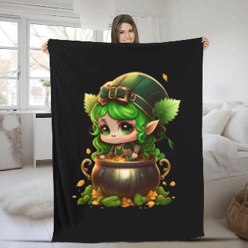 Discover St. Patrick's Day Elf Saint Patricks Day Outfit Fleece Blankets